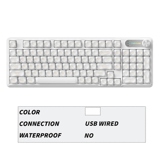 FURYCUBE IP98 Foundation Membrane Keyboard,98Keys Keyboard,Wired Keyboard with Number Pad, Silent,Media Knob Custom Mechanical Feel Keyboard,Rgb Backlit Ergonomic Office Silent Computer Keyboard for Pc,Mac,Ps4,Xbox ONE Gamer